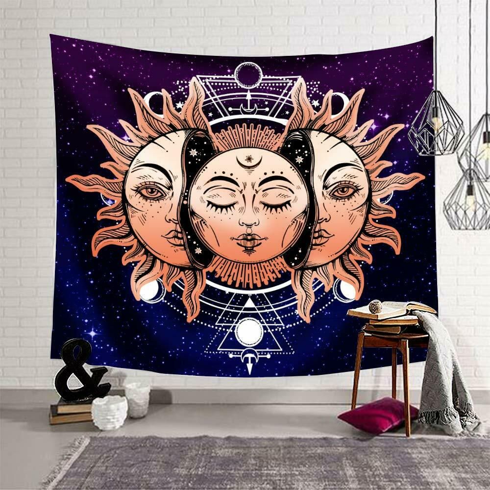 USA Hippie Girl in Crown Print Tapestry Room Wall Hanging Psychedlic Tapestries 